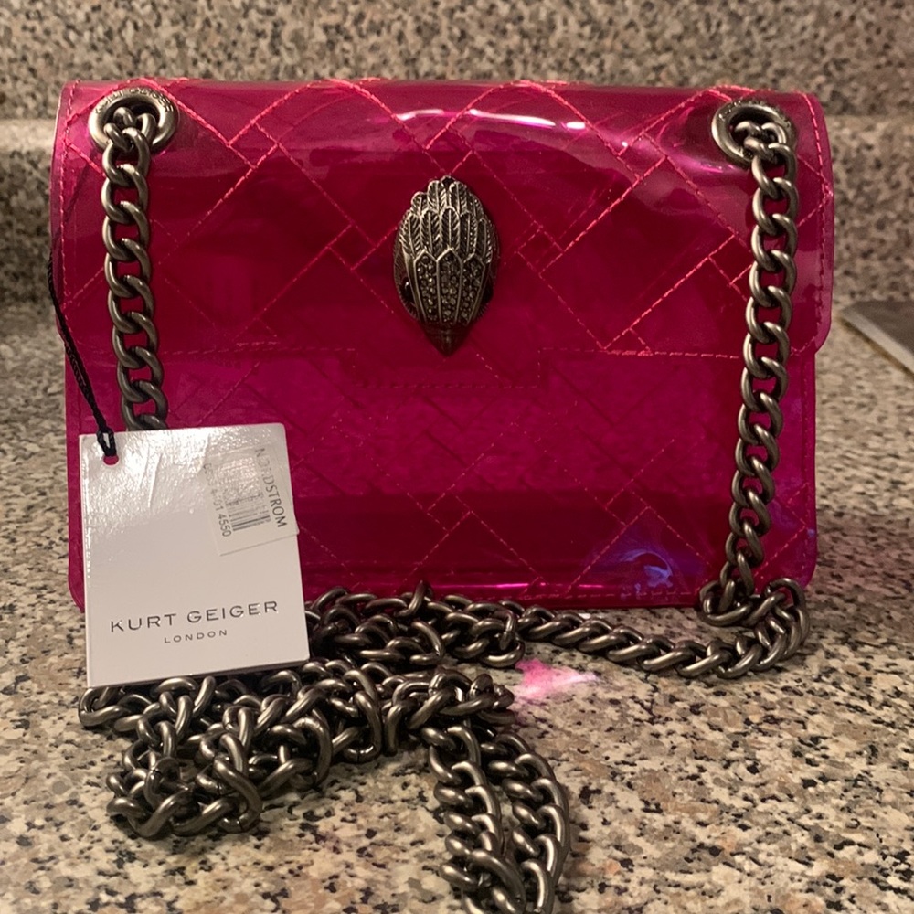NEON PINK Kurt Geiger London Transparent Mini Kensington